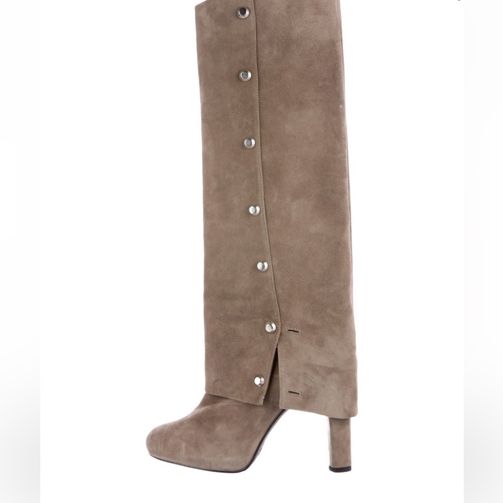 Stuart Weitzman suede spats knee high boots